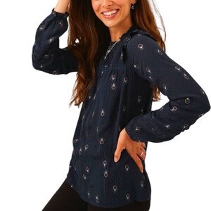 FatFace Blue Jasmine Festival Ditsy Blouse size 6